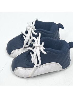 Vintage Nike Air Jordan Retro 12 Blue White Bootie Crib Shoes Baby Size 2c